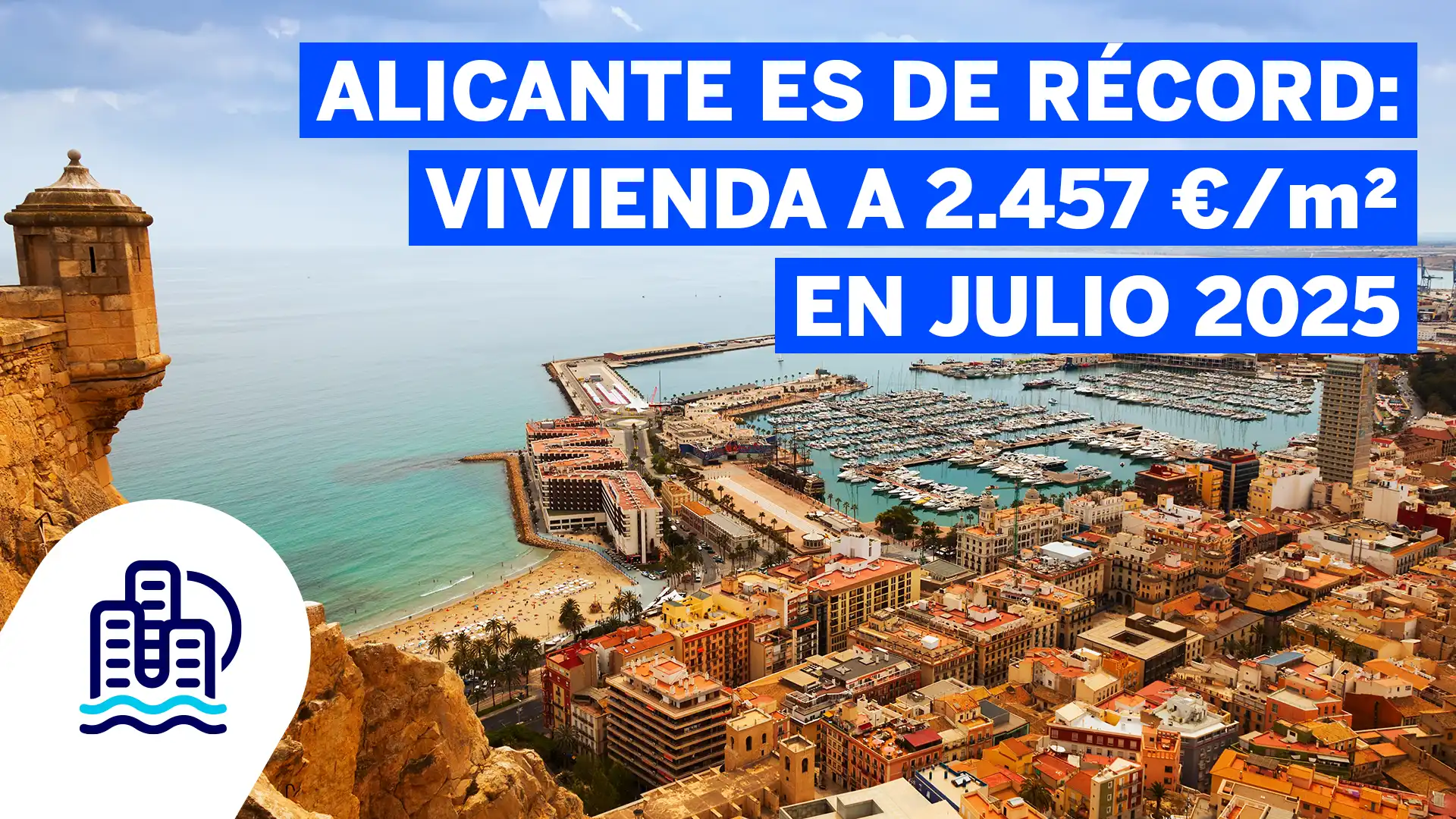 Alicante es de récord- vivienda a 2.457 €:m² en julio 2025